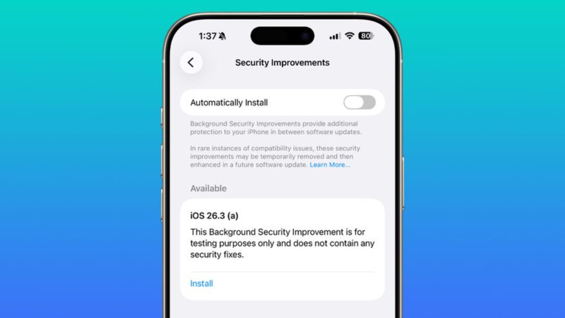 Apple Tests Background Security Updates in iOS 26.3 and macOS Tahoe 26.3
